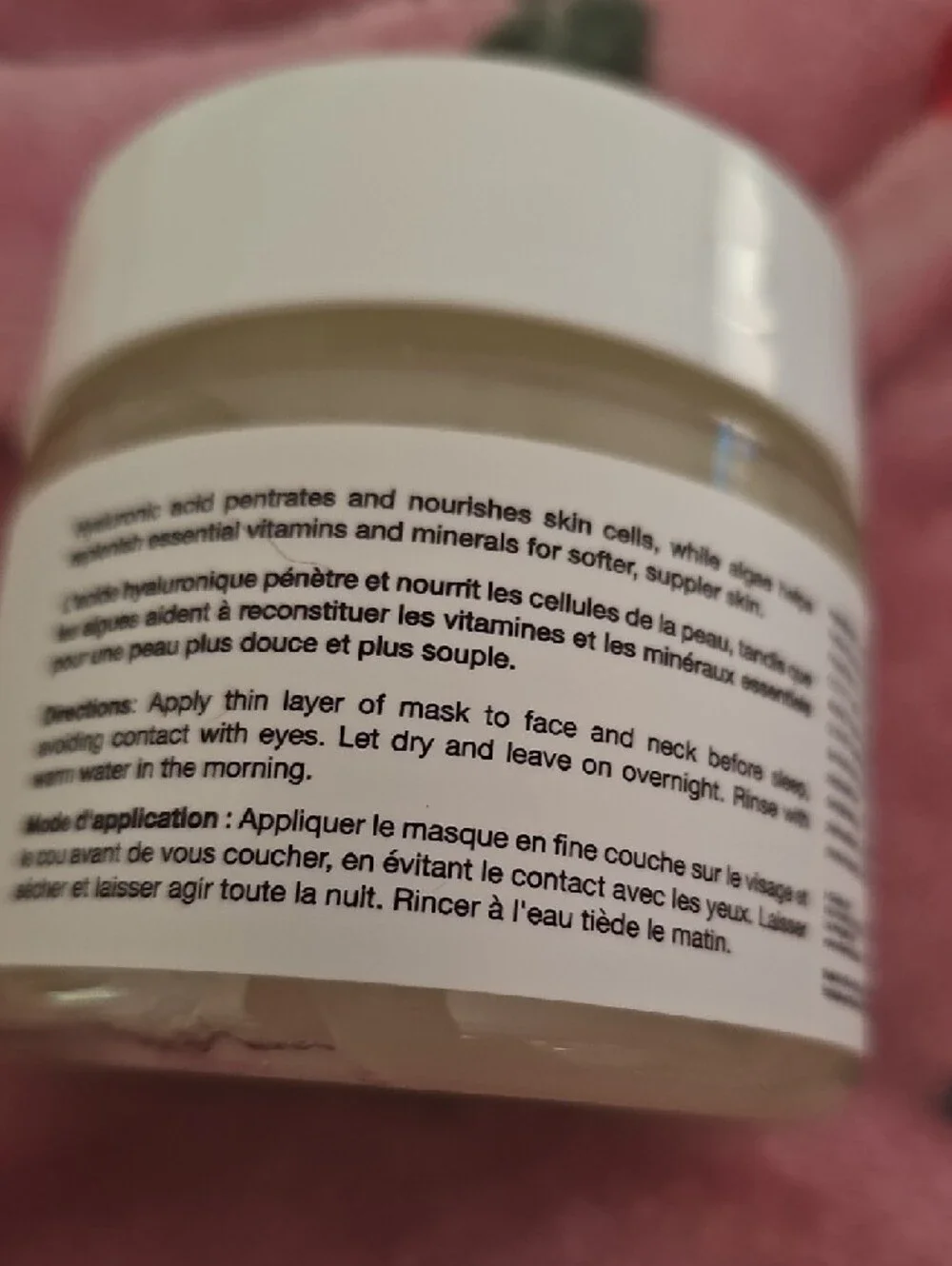 Sea Kelp Hyaluronic Acid Bouncy Sleep Mask - White
